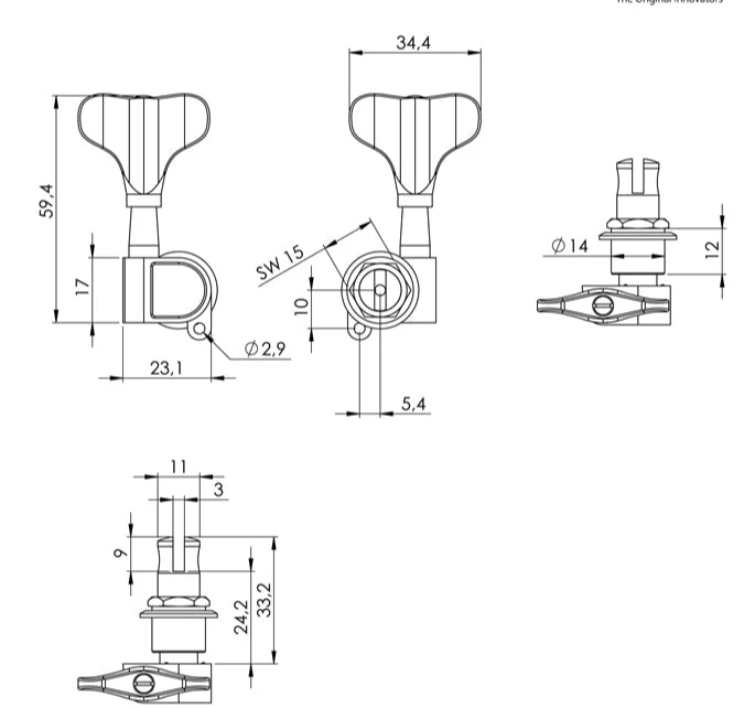 TK-0931 Single Schaller M4 180 Light Bass Tuner - Image 3