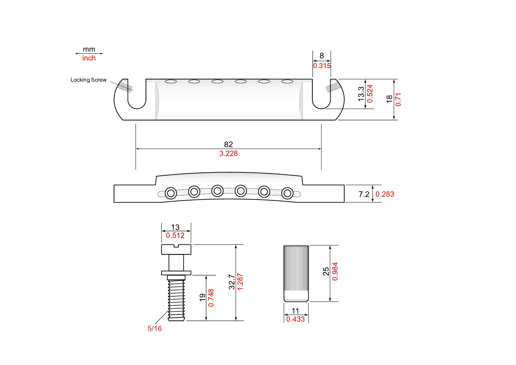 TonePros T1ZS Locking Stop Tailpiece - Image 6
