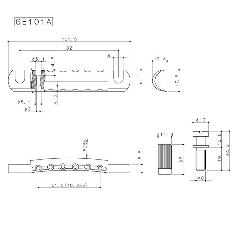 TP-3406 Gotoh Featherweight Stop Bar Tailpiece - Image 4