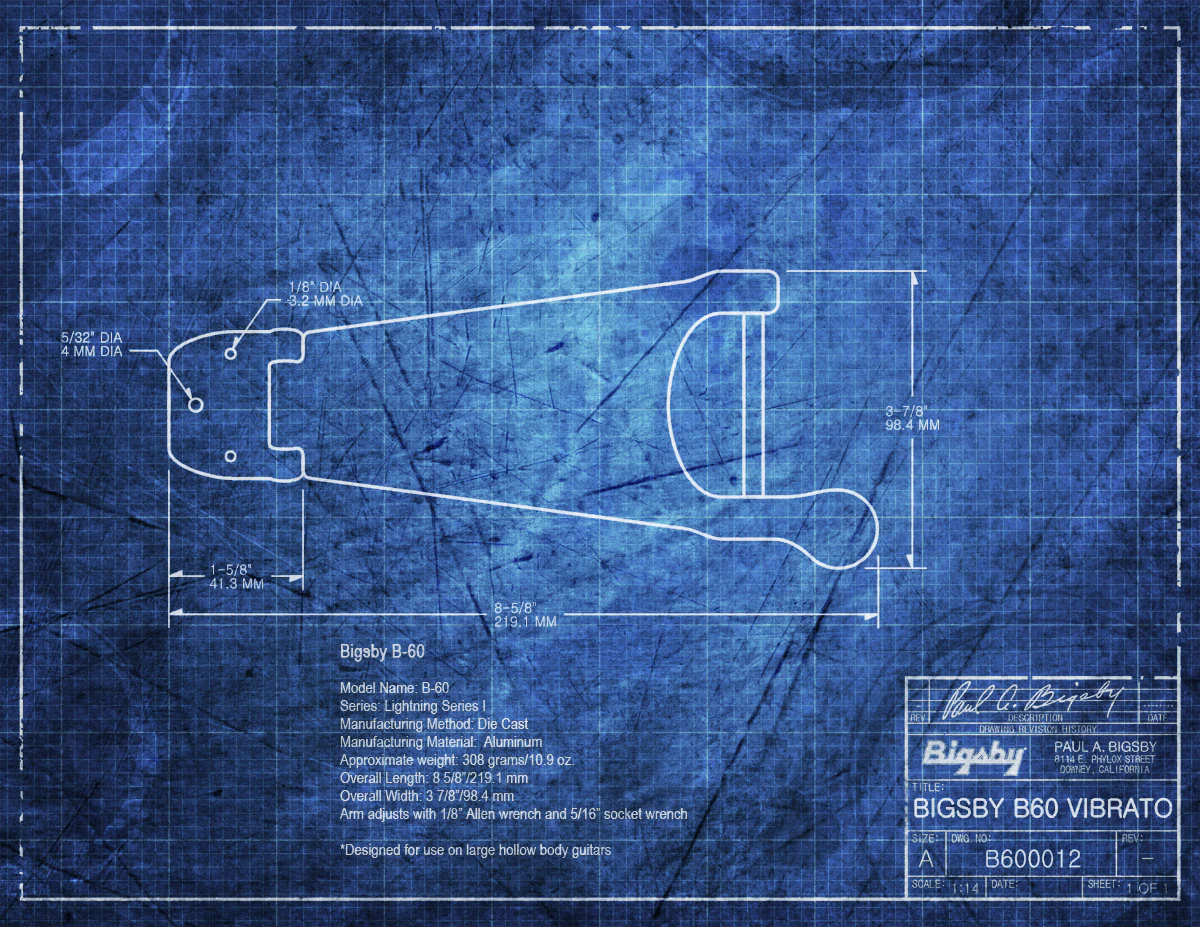 TP-3653-001 Bigsby® B60 Vibrato Tailpiece Nickel - Image 3